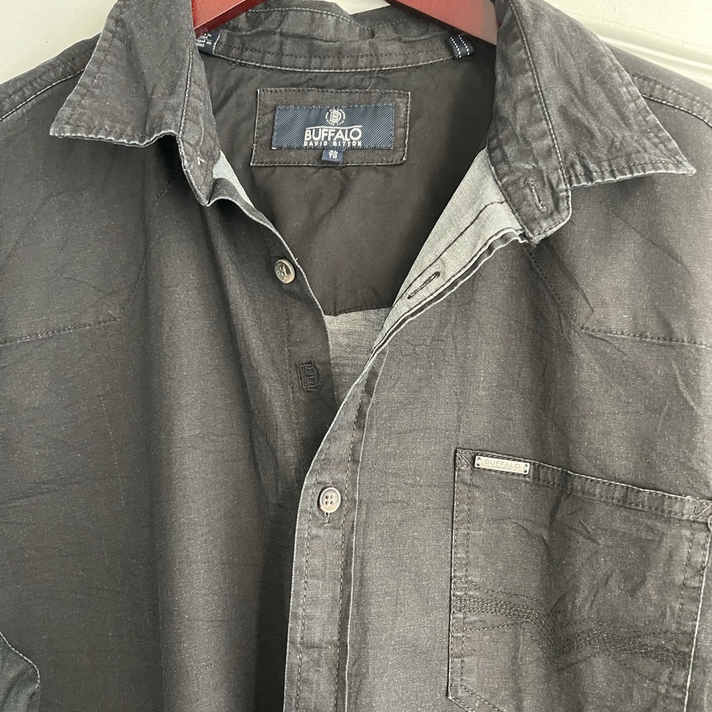 Buffalo David Bottom Black Button Down Shirt - image 4